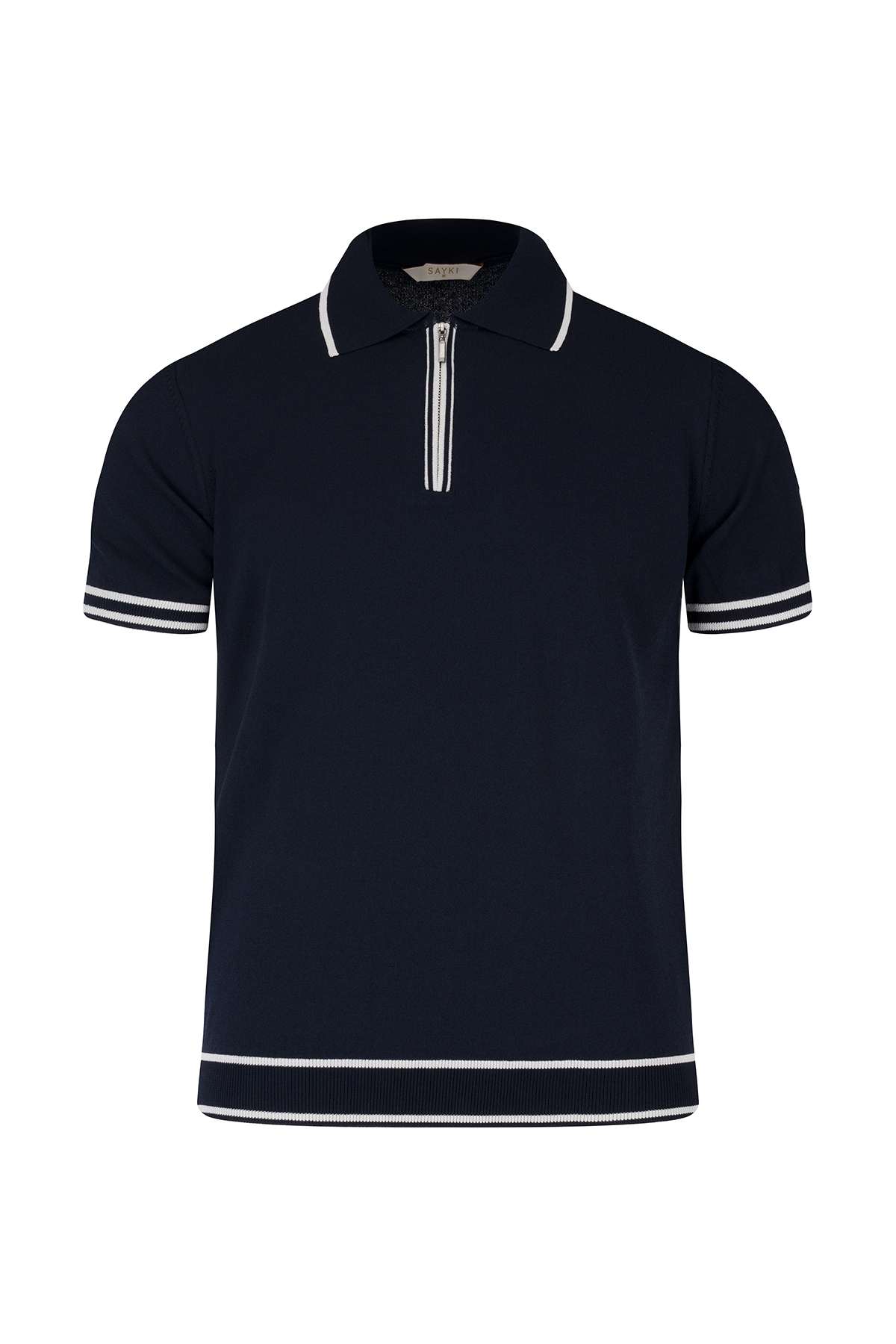Lacivert Regular Fit Polo Yaka Rayon Tişört - 1
