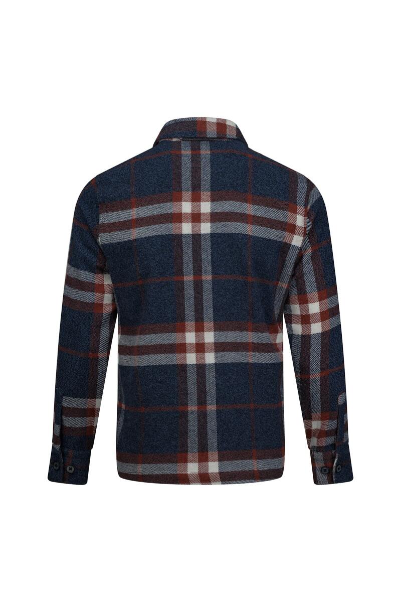 Lacivert Regular Fit Shacket Uzun Kollu Pamuklu Kareli Gömlek - Hatemoğlu (1)