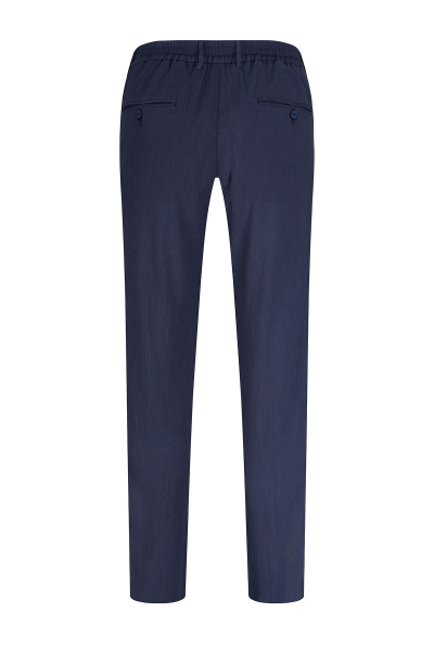 Lacivert Regular Fit Yandan Cepli 100% Pamuk Jogger Pantolon - 2