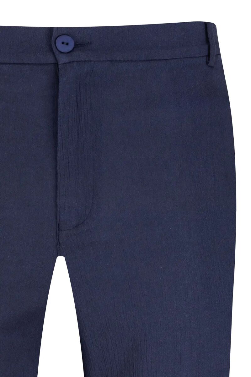 Lacivert Regular Fit Yandan Cepli 100% Pamuk Jogger Pantolon - Saykı (1)