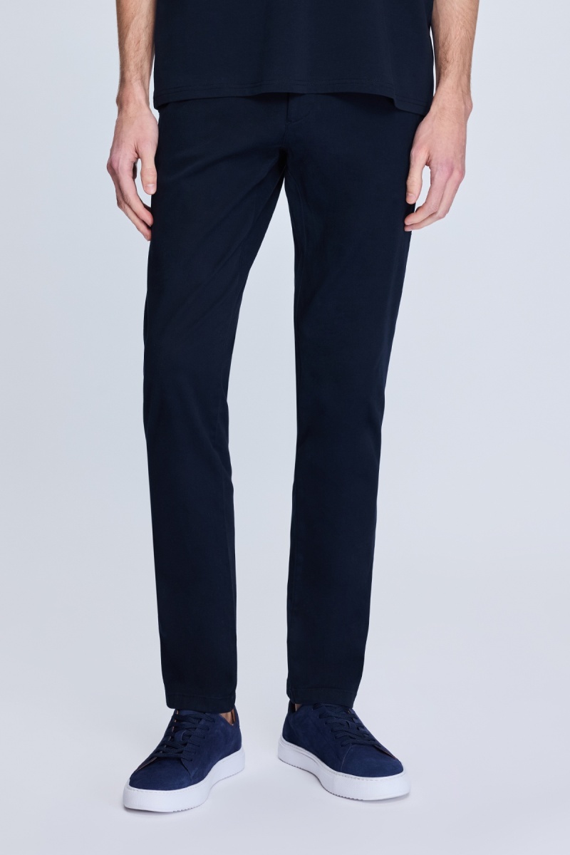 Lacivert Regular Fit Yandan Cepli Casual Kanvas Pantolon - Hatem Saykı