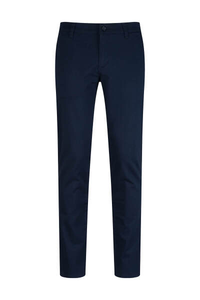 Lacivert Regular Fit Yandan Cepli Kanvas Pantolon 
