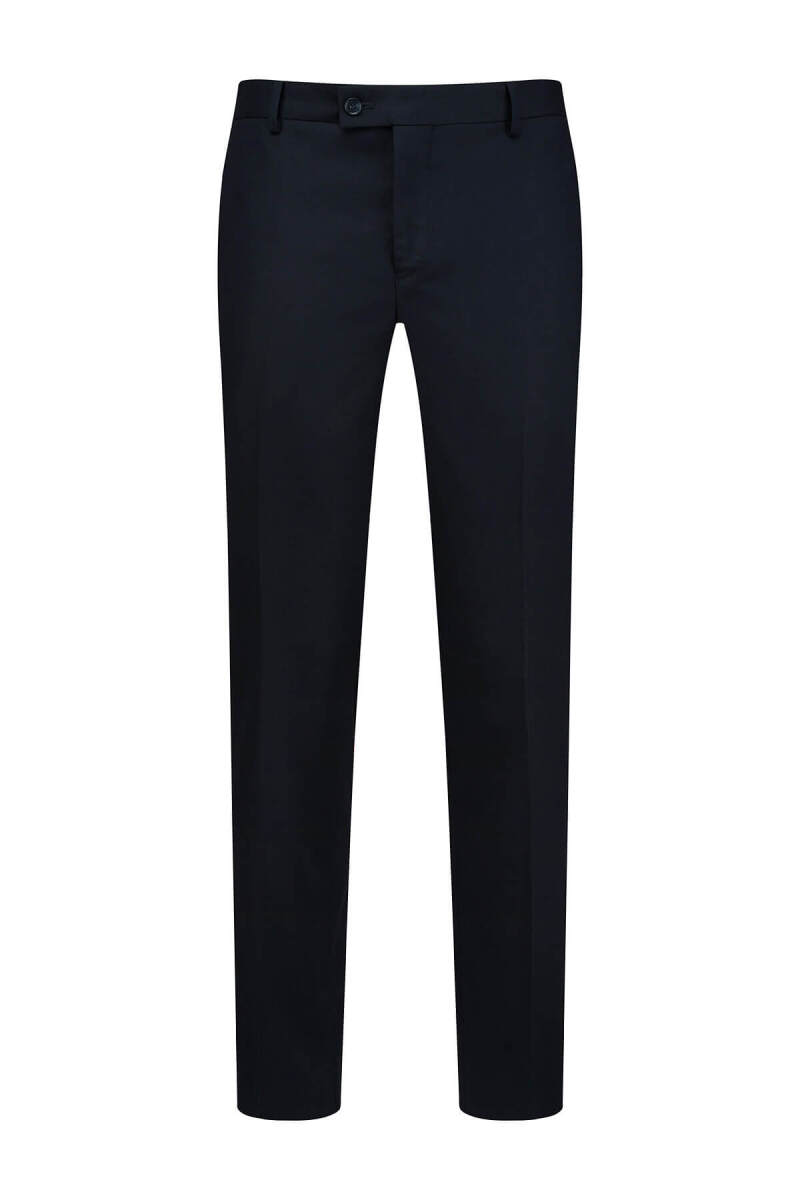 Lacivert Regular Fit Yandan Cepli Kumaş Pantolon