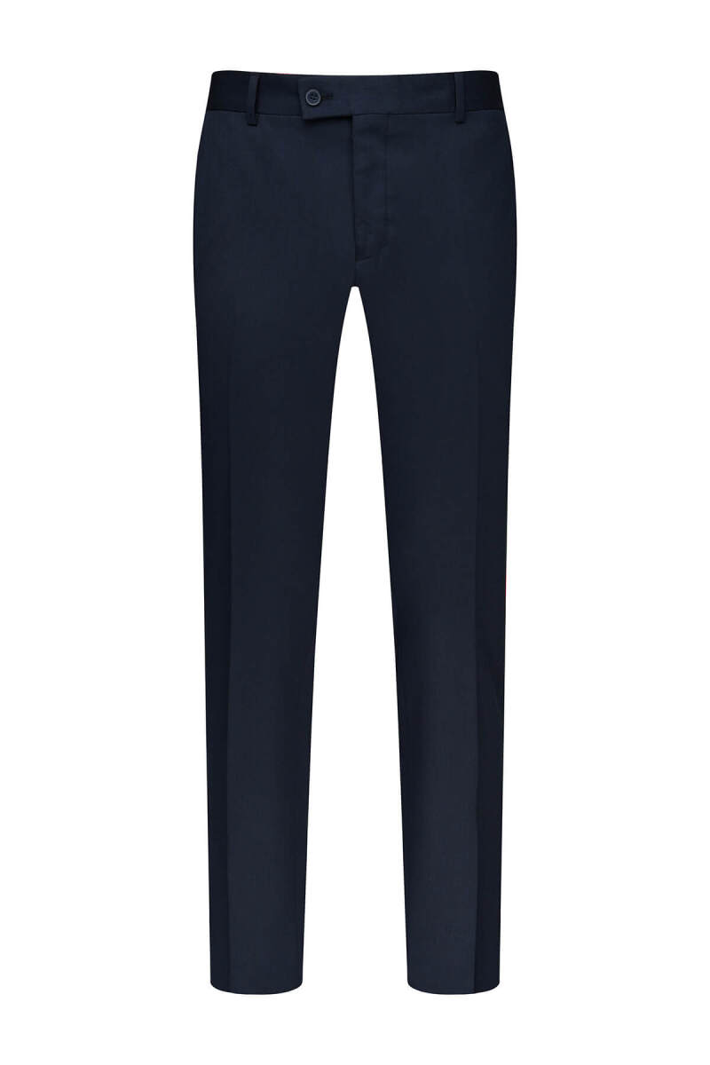 Lacivert Regular Fit Yandan Cepli Kumaş Pantolon