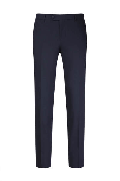 Lacivert Regular Fit Yandan Cepli Kumaş Pantolon - 3