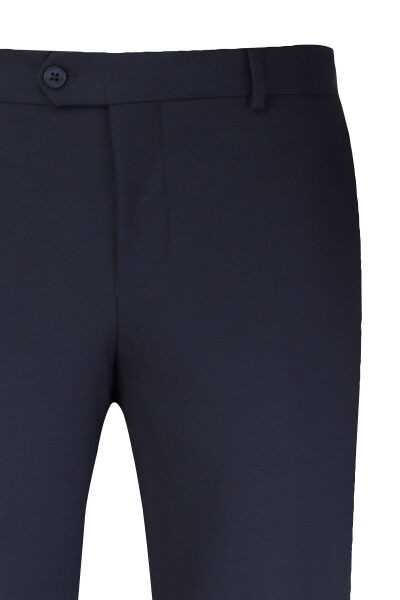 Lacivert Regular Fit Yandan Cepli Kumaş Pantolon - 2