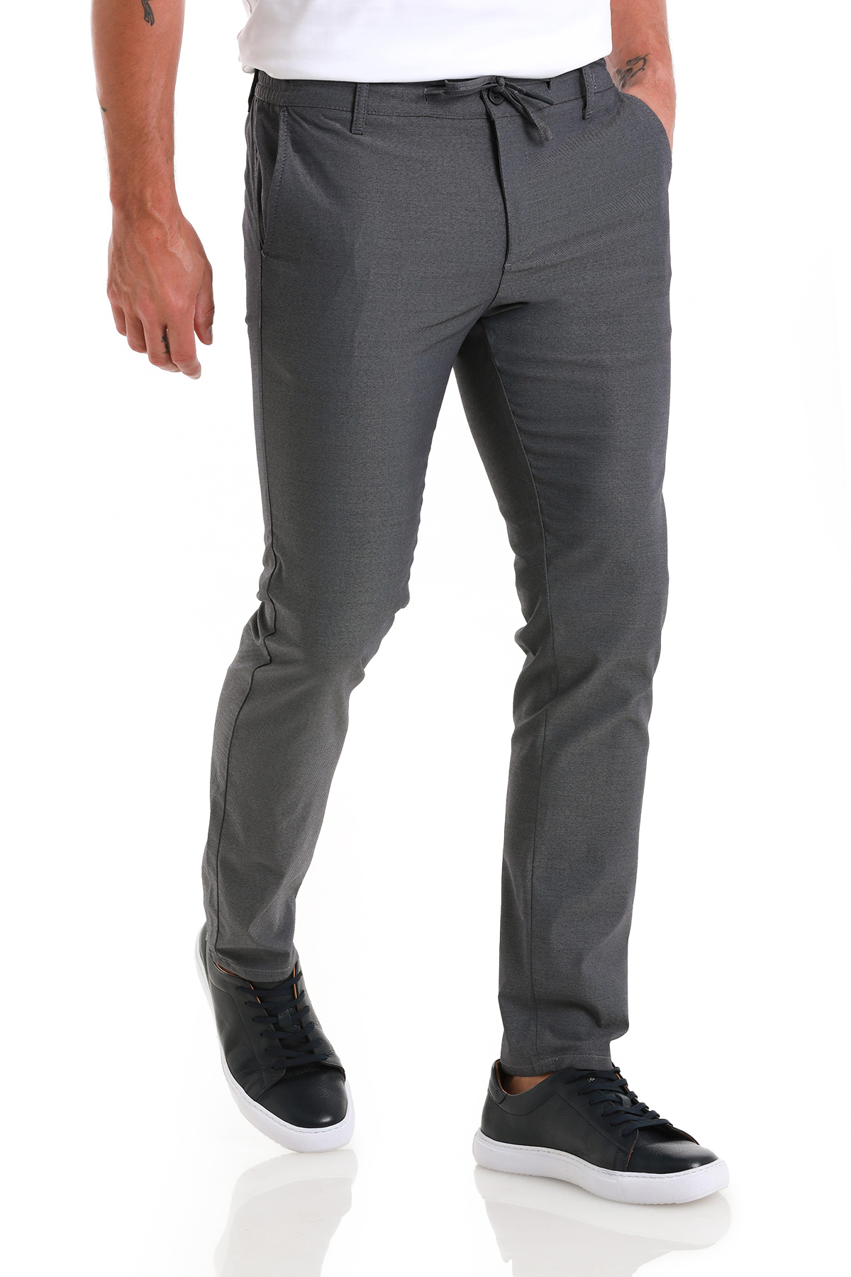 Lacivert Regular Fit Yandan Cepli Pamuklu Pantolon - 2