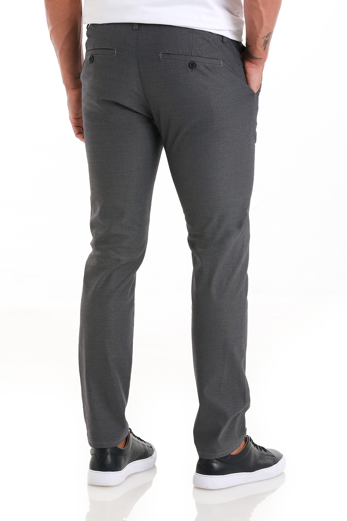 Lacivert Regular Fit Yandan Cepli Pamuklu Pantolon - 4