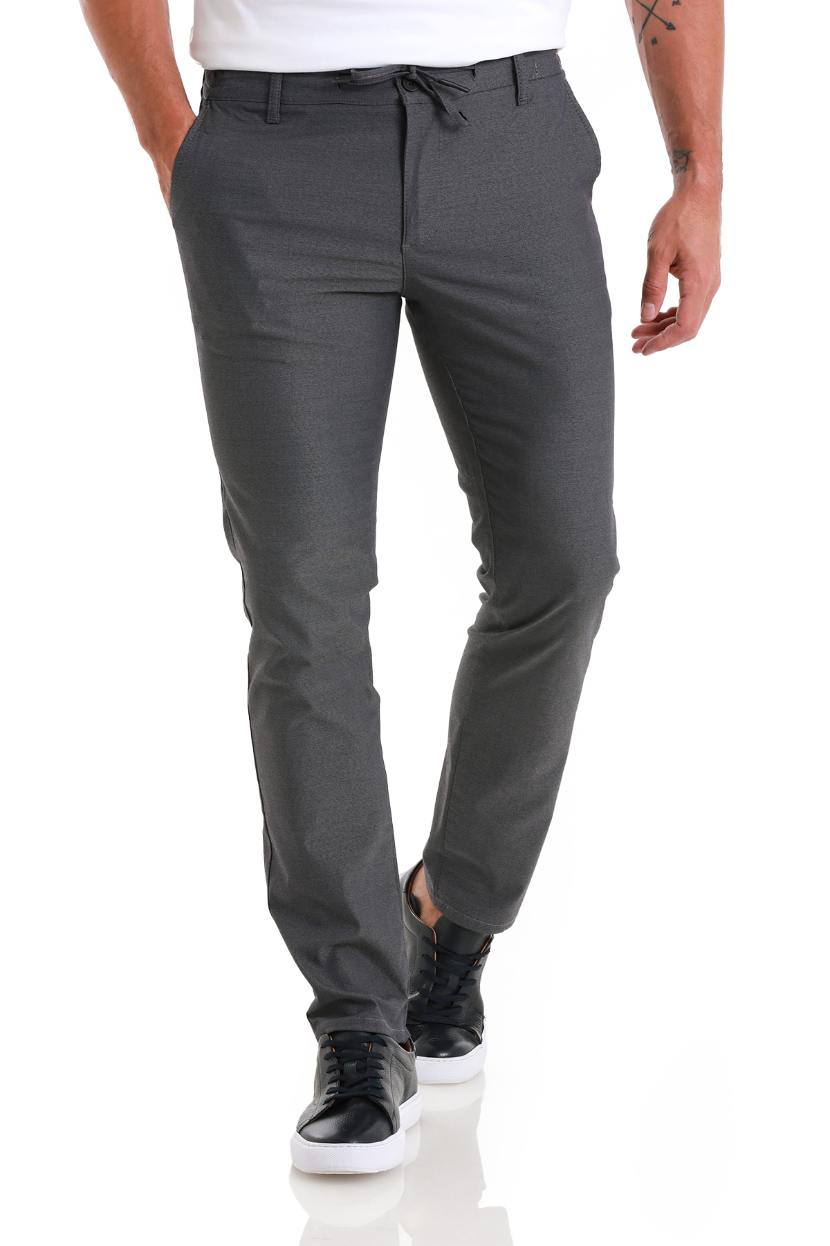 Lacivert Regular Fit Yandan Cepli Pamuklu Pantolon - 5