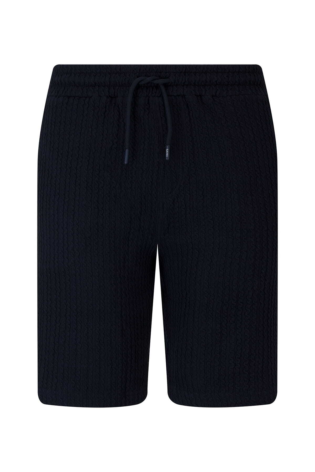 Lacivert Regular Fit Yandan Cepli Şort - 4