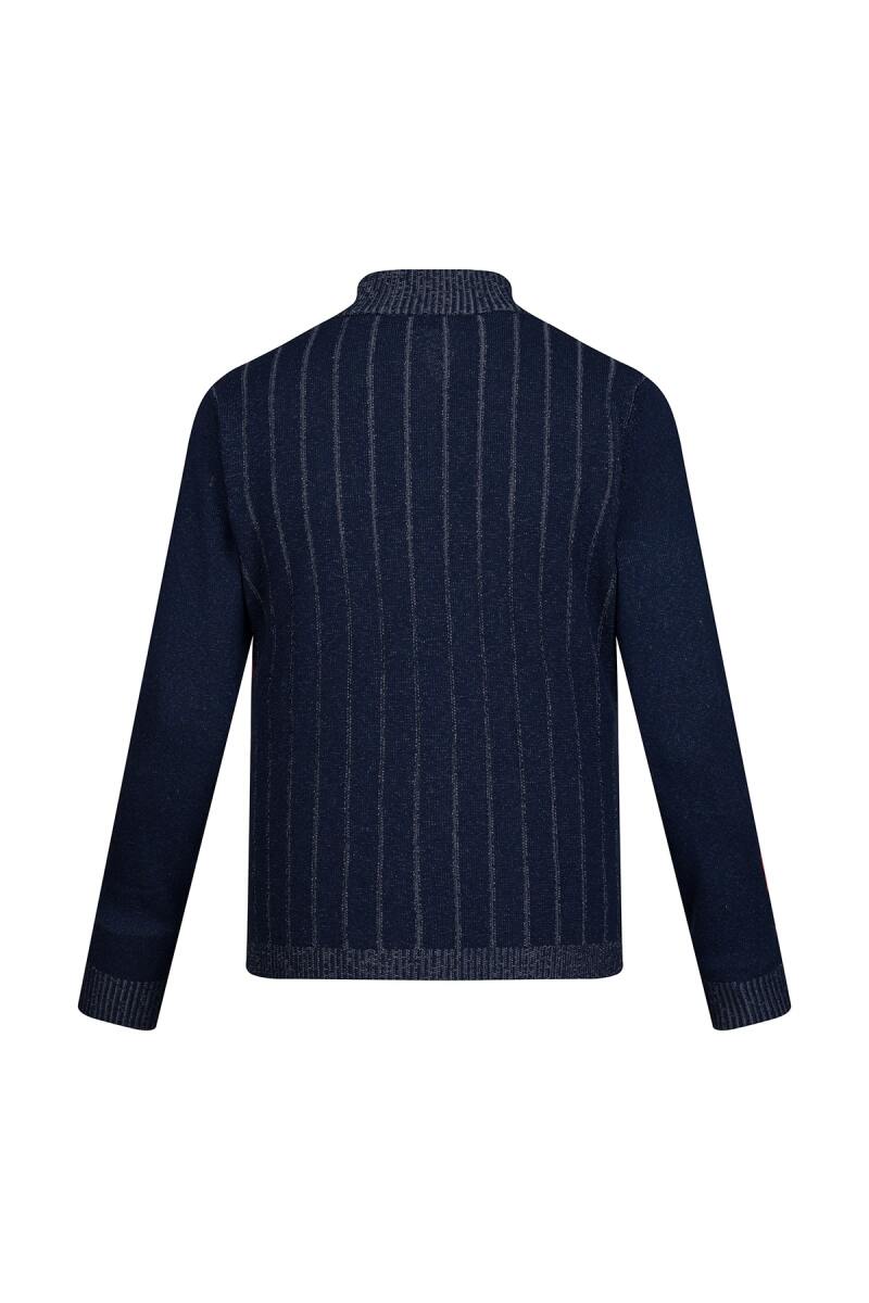 Lacivert Regular Fit Yarım Balıkçı Yaka Fermuarlı Kazak - Saykı (1)