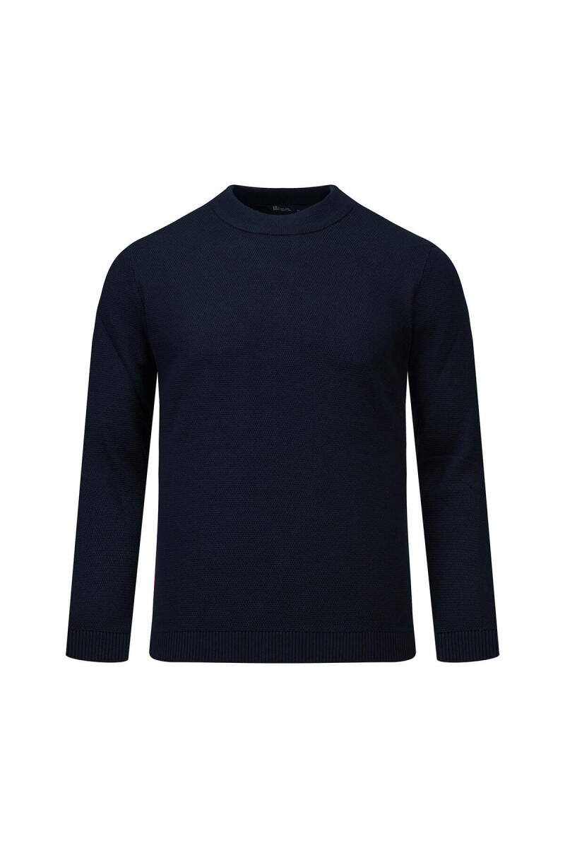 Lacivert Regular Fit Yarım Balıkçı Yaka Pamuklu Kazak - HTML