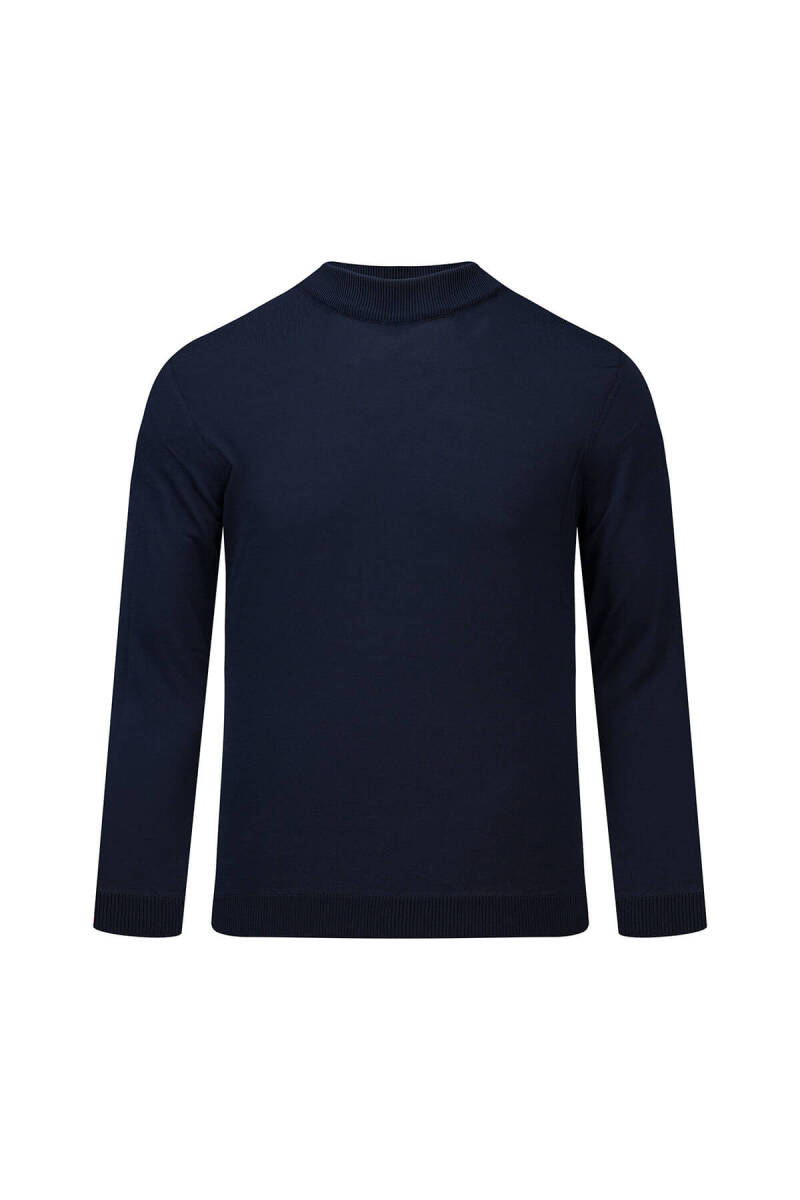 Lacivert Regular Fit Yarım Balıkçı Yaka Rayon Kazak - Saykı