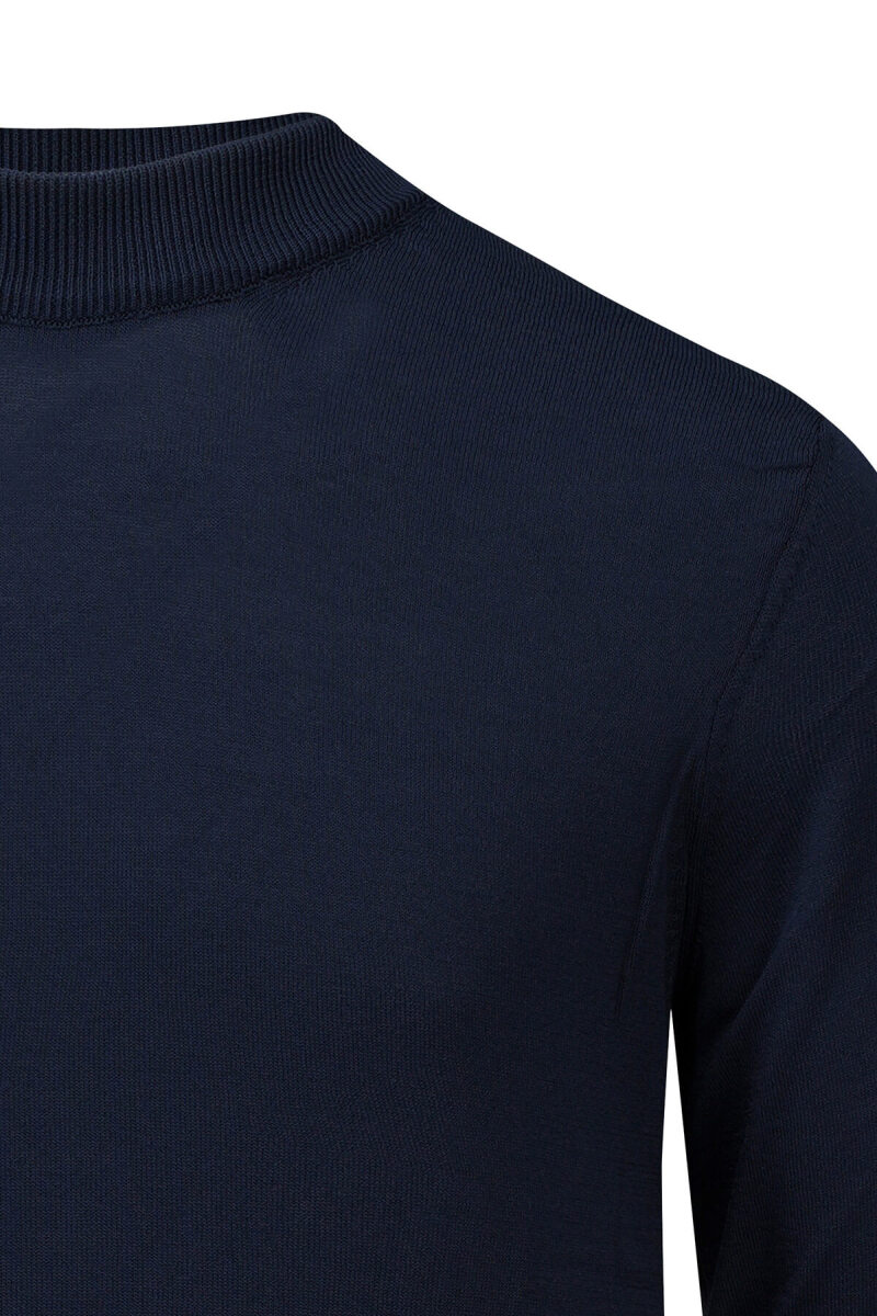 Lacivert Regular Fit Yarım Balıkçı Yaka Rayon Kazak - Saykı (1)