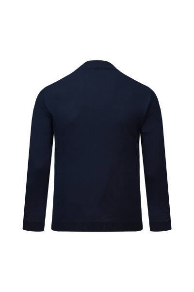 Lacivert Regular Fit Yarım Balıkçı Yaka Rayon Kazak - 3