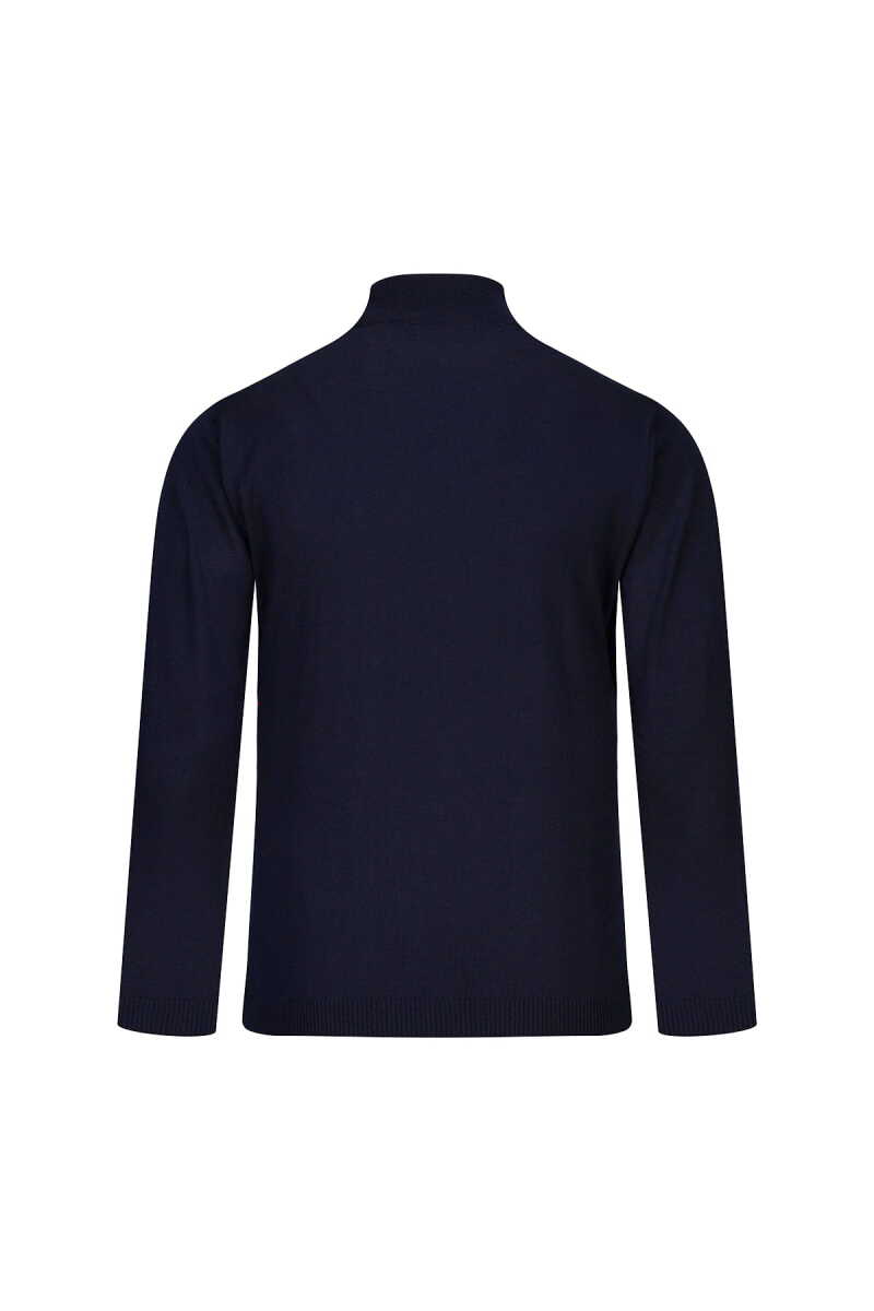 Lacivert Regular Fit Yarım Balıkçı Yaka Yünlü Kazak - Hatemoğlu (1)