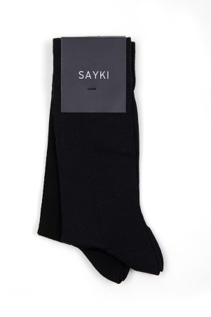 Siyah İkili Soket Çorap - Thumbnail