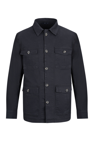 Lacivert Slim Fit Bebe Yaka Mevsimlik Mont - 1