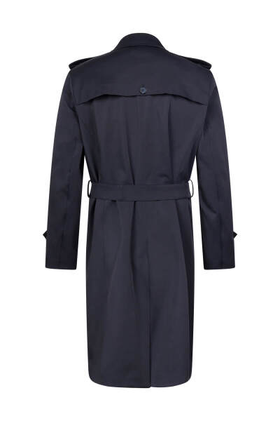 Lacivert Slim Fit Pamuklu Trençkot - 2