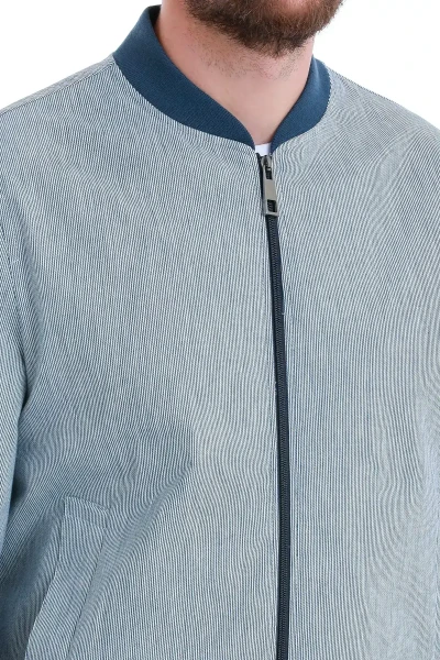 Lacivert Slim Fit Çizgili Mevsimlik Mont - 6