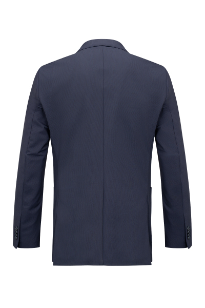 Lacivert Slim Fit Çizgili Mono Yaka Takım Elbise - 3