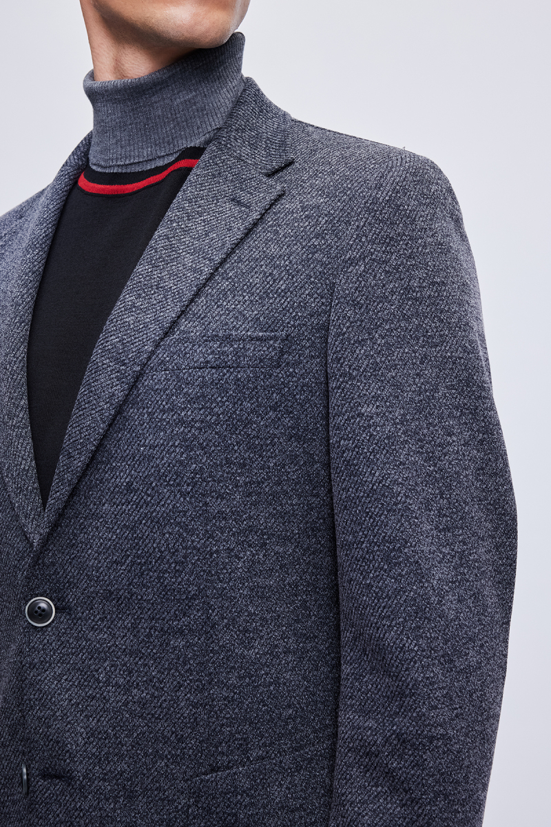 Lacivert Slim Fit Mono Yaka Klasik Ceket - Hatemoğlu (1)