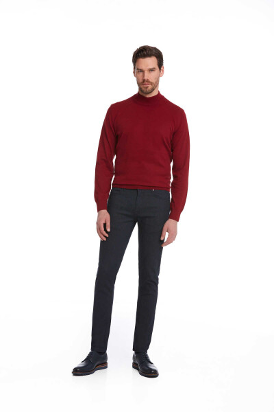 Lacivert Slim Fit Pamuklu 5 Cep Kanvas Pantolon - 2