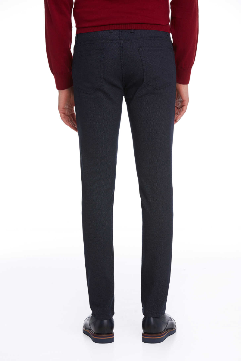 Lacivert Slim Fit Pamuklu 5 Cep Kanvas Pantolon - HTML (1)