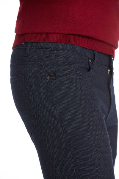 Lacivert Slim Fit Pamuklu 5 Cep Kanvas Pantolon - 4