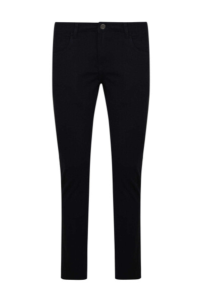 Lacivert Slim Fit Desenli Pamuklu 5 Cep Kanvas Pantolon 