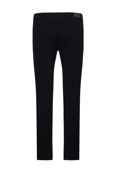 Lacivert Slim Fit Desenli Pamuklu 5 Cep Kanvas Pantolon - 2