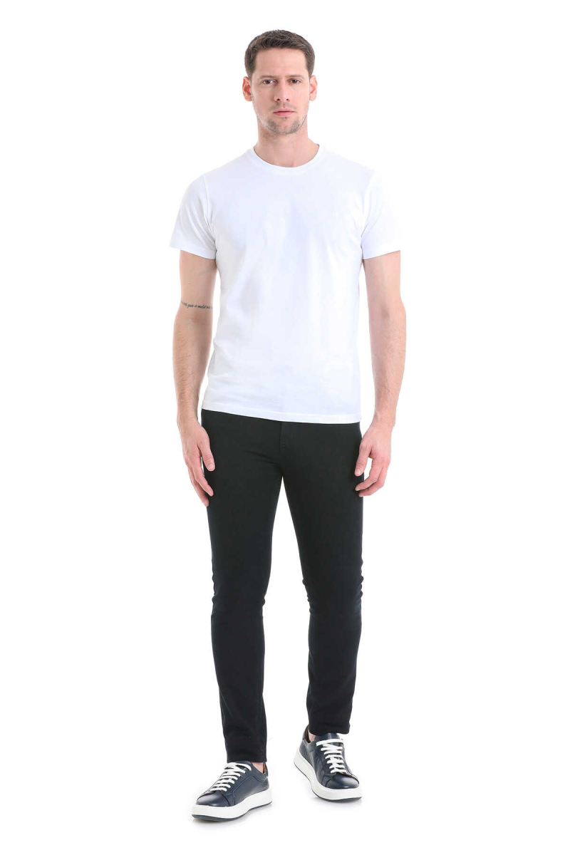 Lacivert Slim Fit 5 Cep Pamuklu Kanvas Pantolon - Hatem Saykı (1)