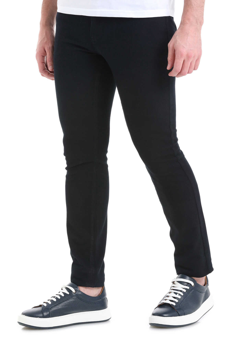 Lacivert Slim Fit 5 Cep Pamuklu Kanvas Pantolon - Hatem Saykı (1)