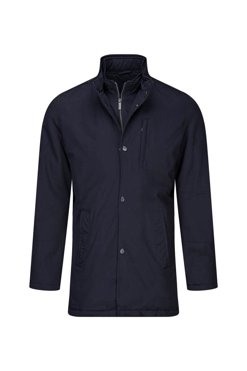 Lacivert Slim Fit Hakim Yaka 100% Pamuk Pardösü