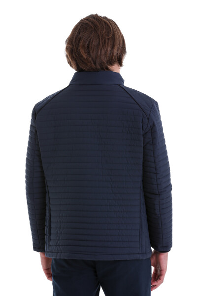 Lacivert Slim Fit Hakim Yaka Mont - 7