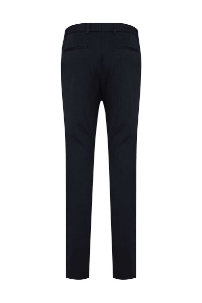 Lacivert Dinamik Fit Yandan Cep Örme Kumaş Pantolon - 4