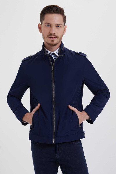 Lacivert Slim Fit Mevsimlik Mont - 3