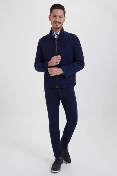 Lacivert Slim Fit Mevsimlik Mont - 2