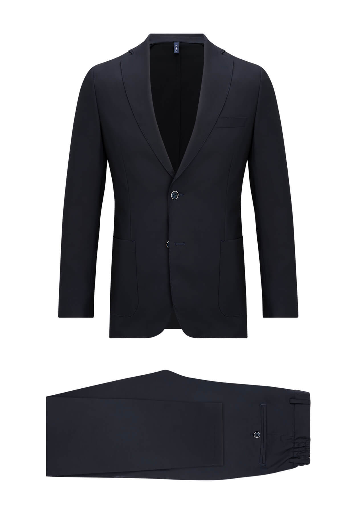 Lacivert Slim Fit Mono Yaka Casual Takım Elbise - 6