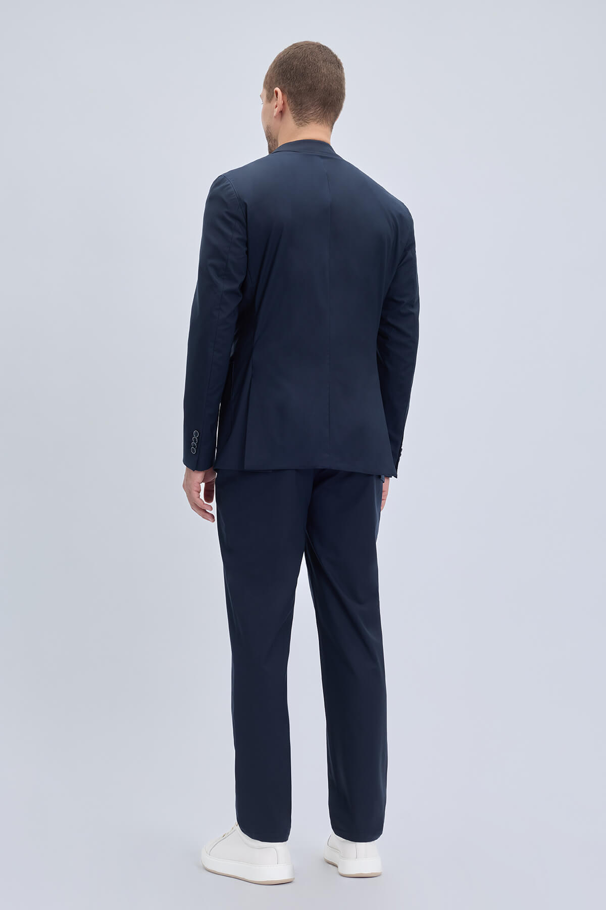 Lacivert Slim Fit Mono Yaka Casual Takım Elbise - 5