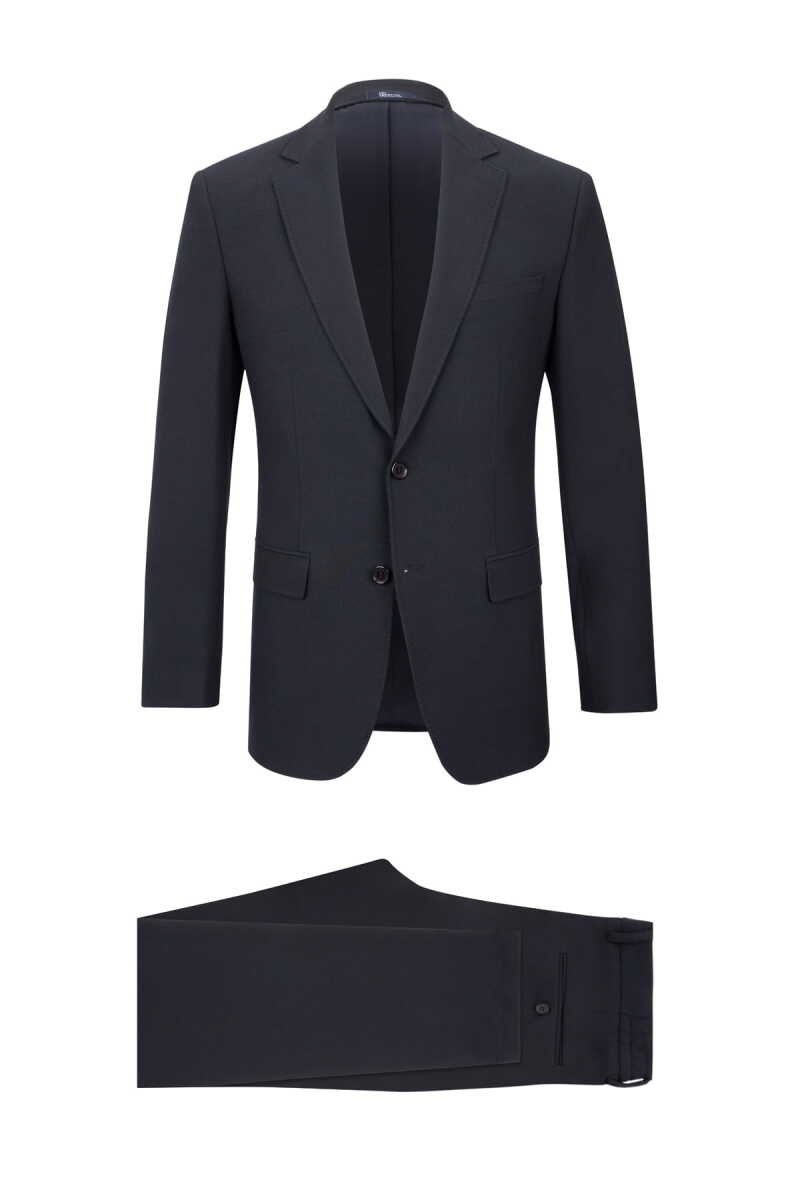 Lacivert Slim Fit Mono Yaka Casual Takım Elbise