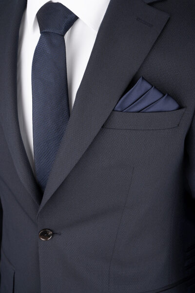 Lacivert Slim Fit Mono Yaka Klasik Takım Elbise - 2