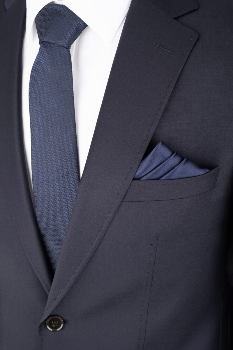 Lacivert Slim Fit Mono Yaka Klasik Takım Elbise - Saykı (1)