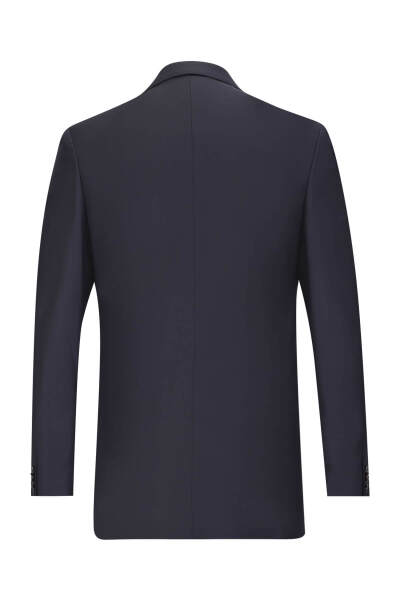 Lacivert Slim Fit Mono Yaka Klasik Takım Elbise - 3