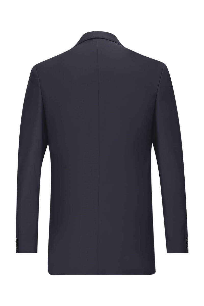 Lacivert Slim Fit Mono Yaka Klasik Takım Elbise - Saykı (1)