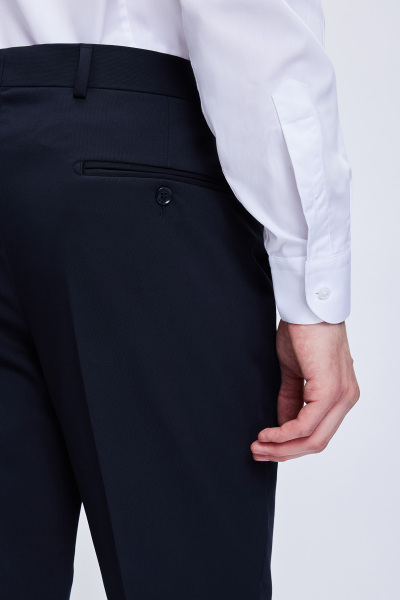 Lacivert Slim Fit Mono Yaka Klasik Takım Elbise - 3