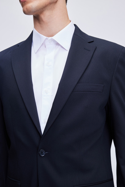 Lacivert Slim Fit Mono Yaka Klasik Takım Elbise - 5