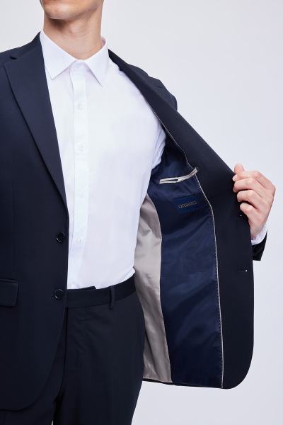 Lacivert Slim Fit Mono Yaka Klasik Takım Elbise - 6