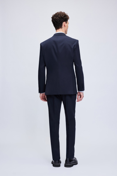 Lacivert Slim Fit Mono Yaka Klasik Takım Elbise - 8