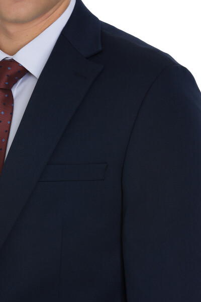 Lacivert Slim Fit Mono Yaka Takım Elbise - 7